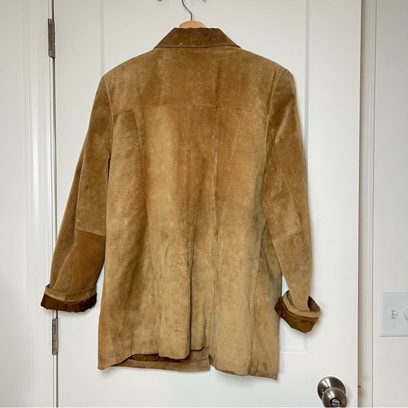 NY & Co 90s/Y2K Classic Genuine Suede Leather Jacket Light Tan Camel 🧥✨ - Picture 2 of 16